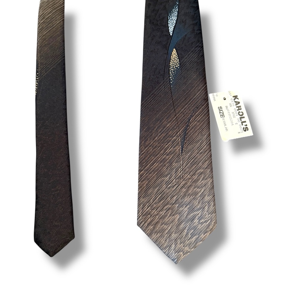 Philippe Longet Tie Men’s One Size Black Gradient Abstract Design Vintage - Picture 2 of 4